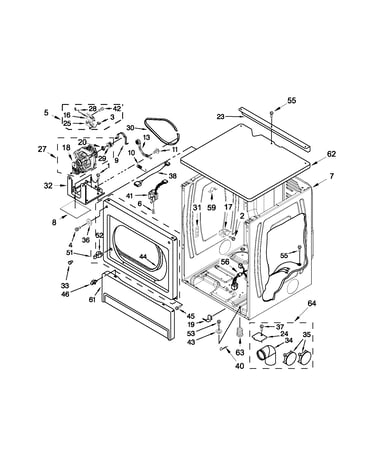 Upper cabinet and front panel parts