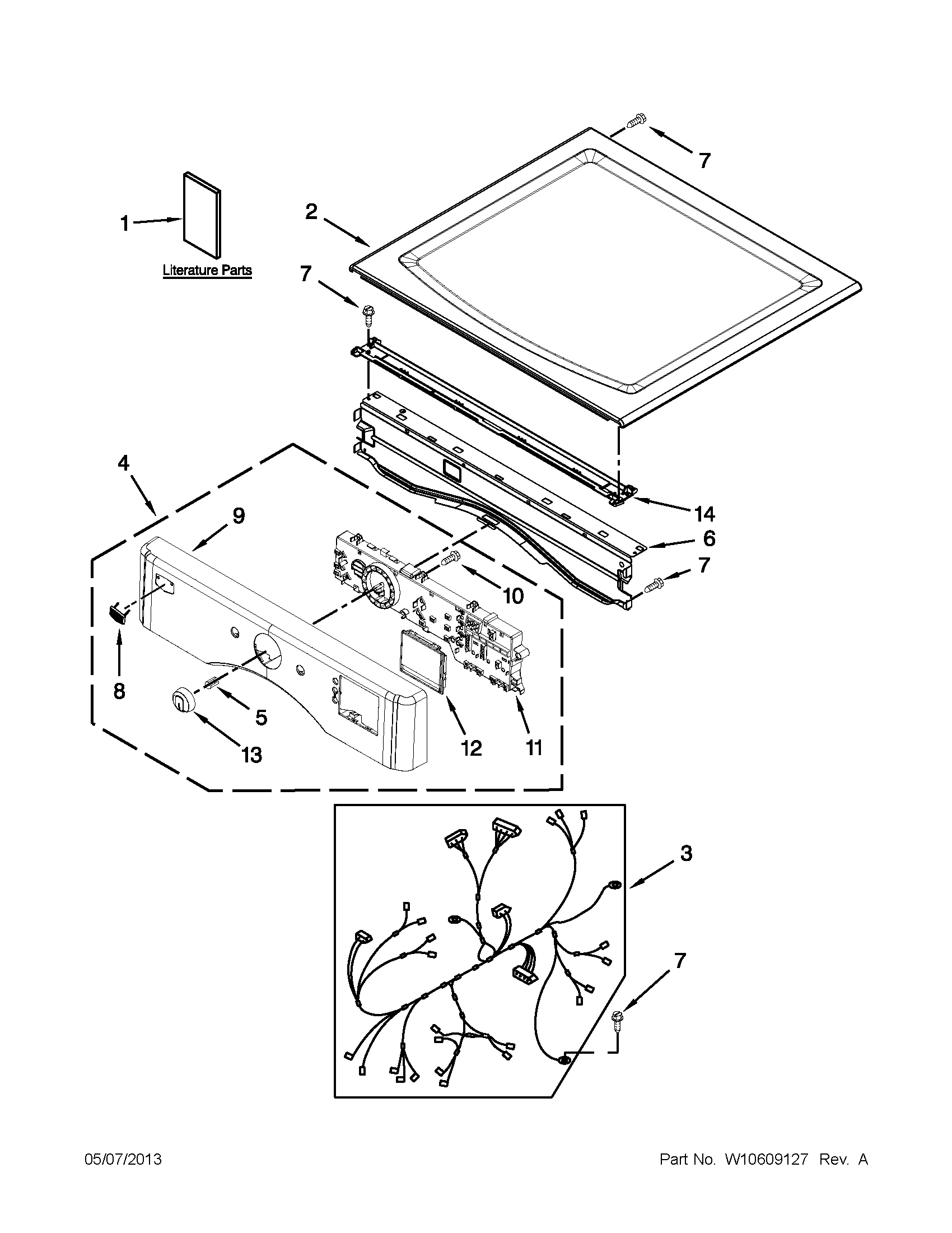 Top and console parts
