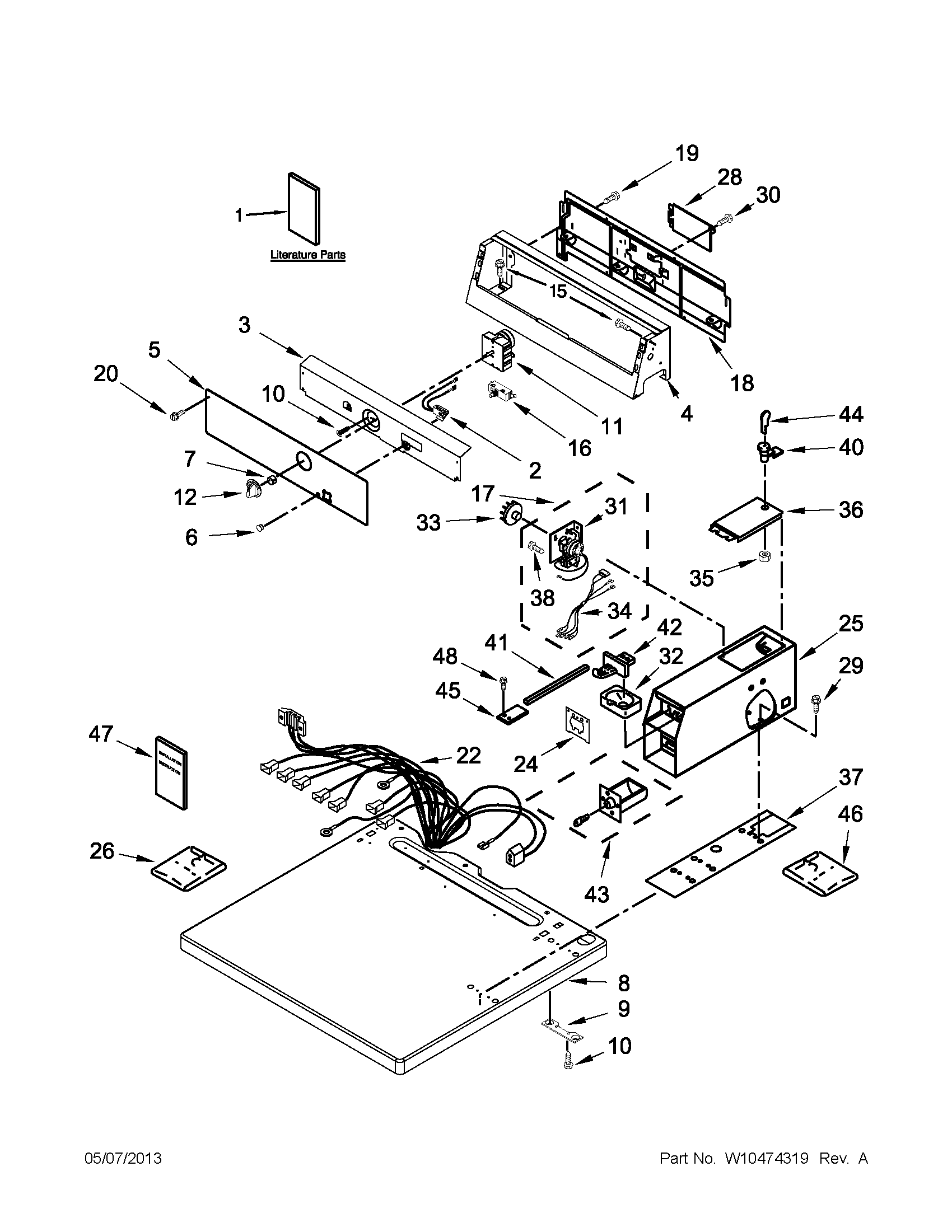 Top and console parts