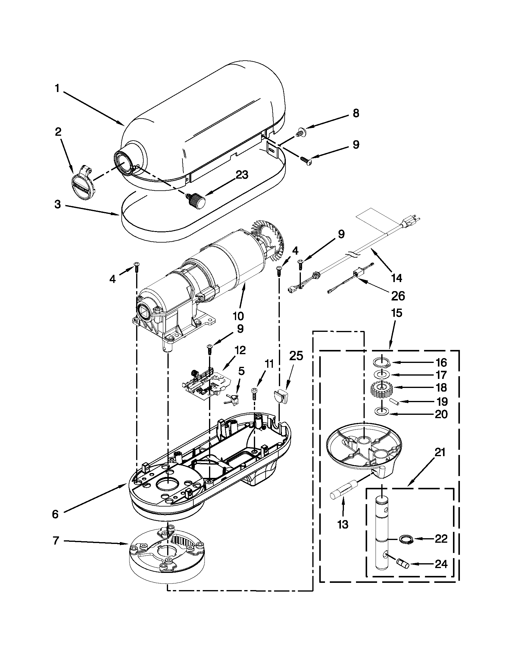 Case, gearing and planetary unit