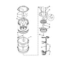 Whirlpool WTW8000BW0 motor, basket and tub parts diagram