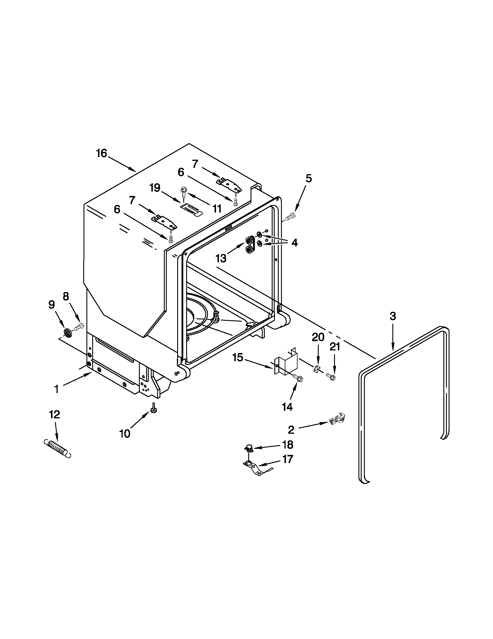 Tub and frame parts