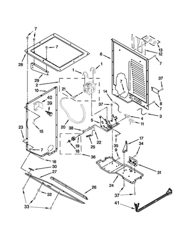 Dryer cabinet and motor parts