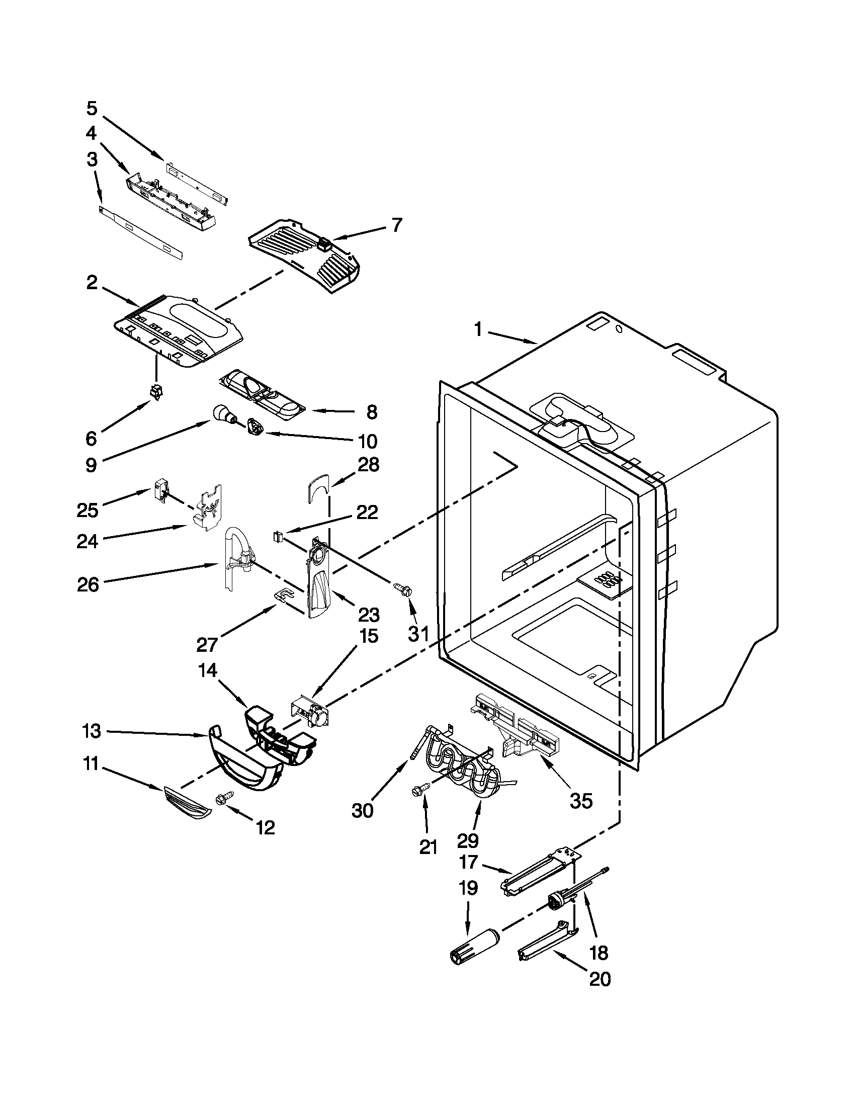 REFRIGERATOR LINER PARTS