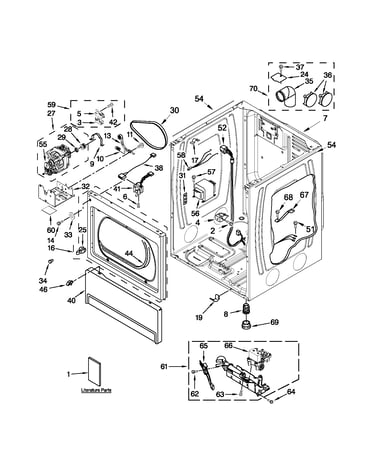 Lower cabinet and front panel parts