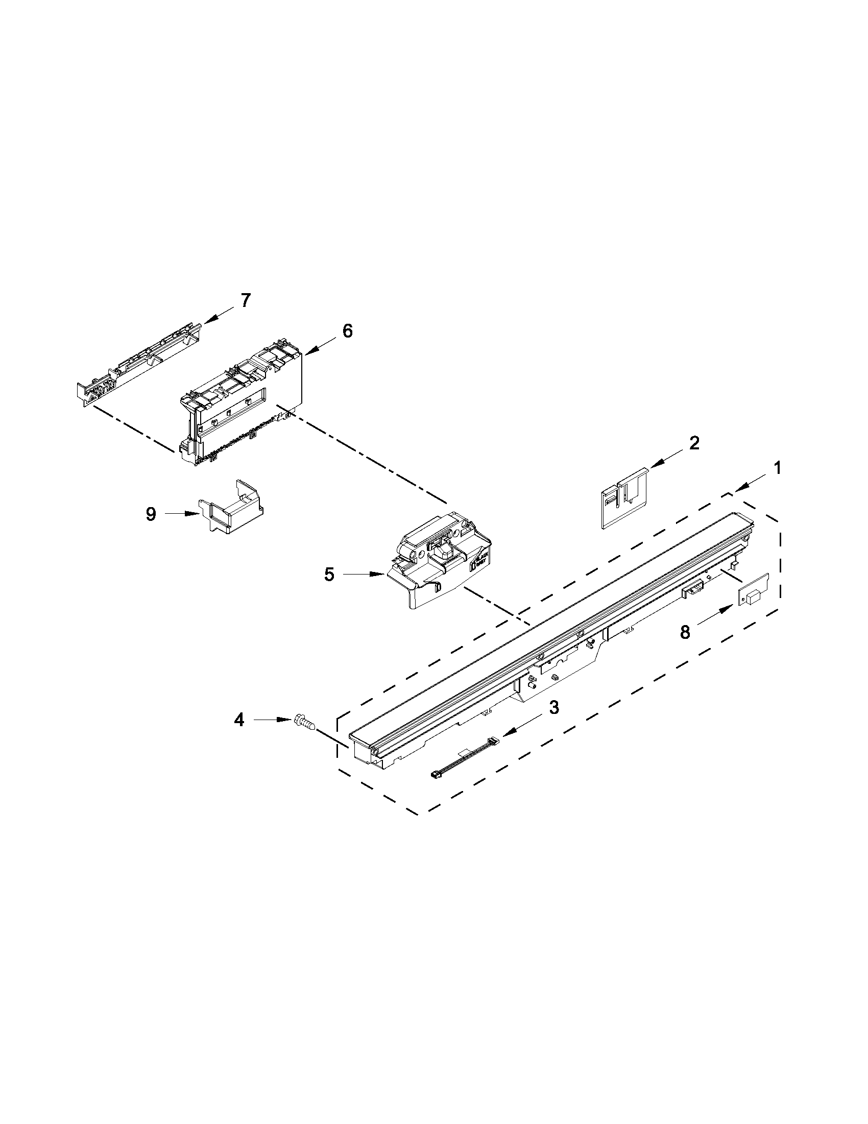 Control panel and latch parts