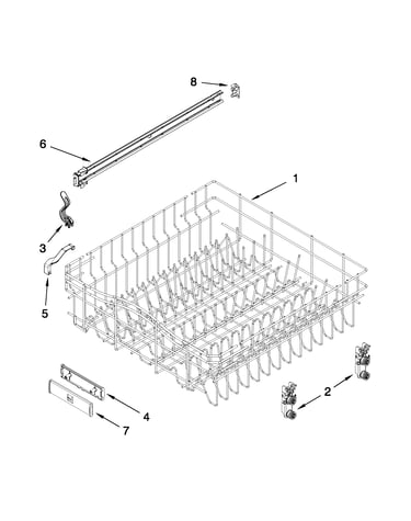 Upper rack and track parts