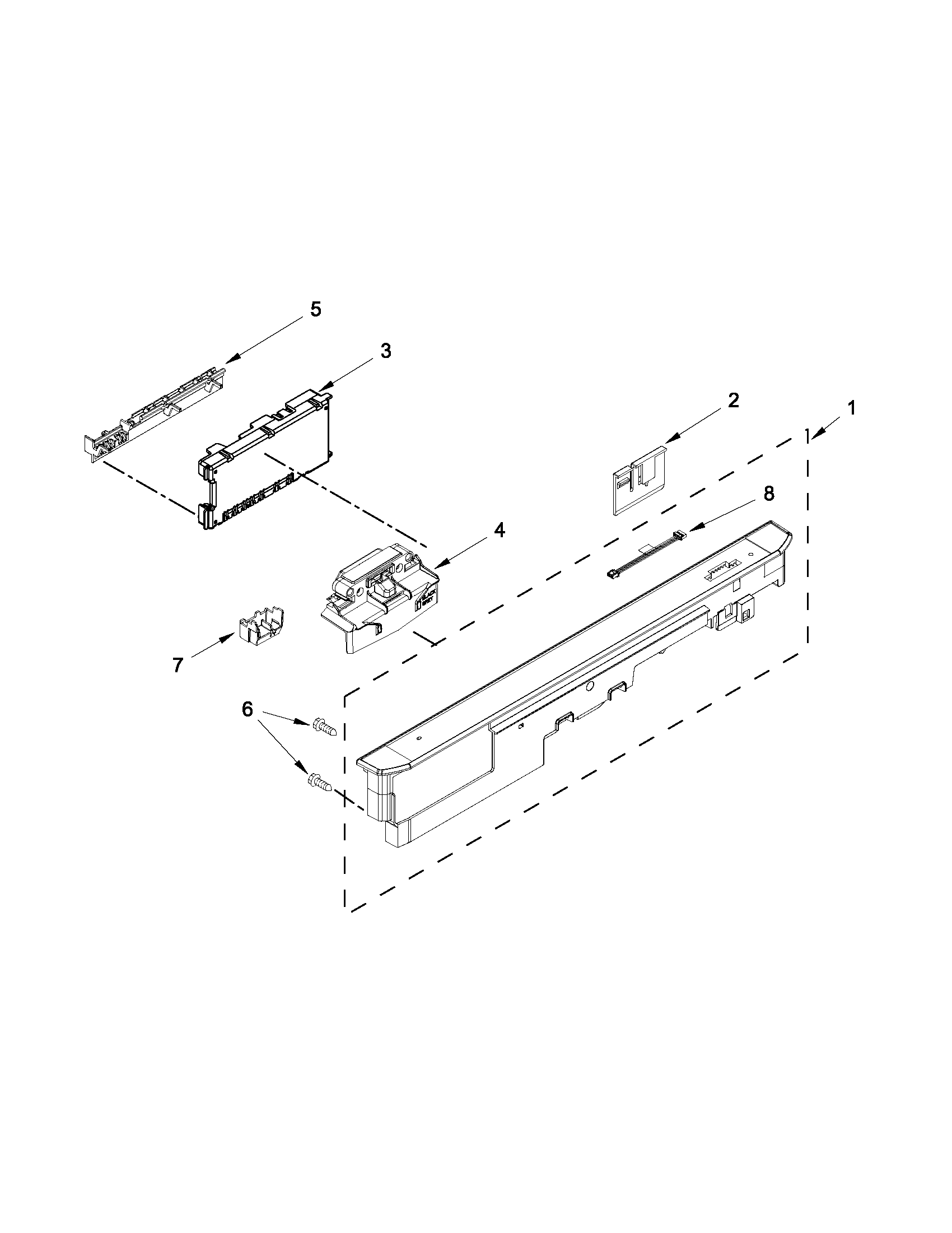 Control panel and latch parts