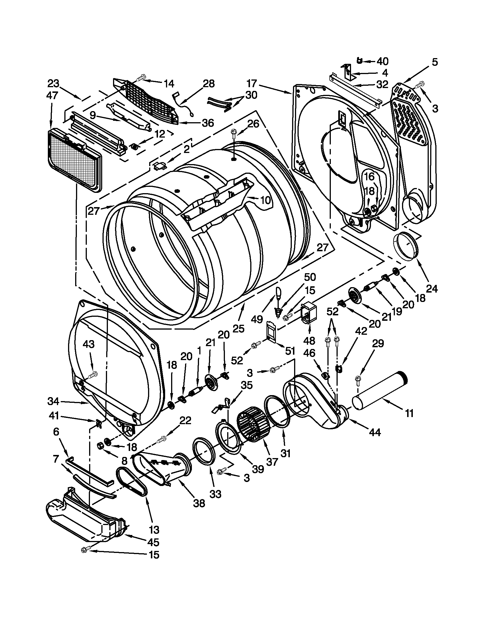 Dryer bulkhead parts