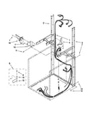 Dryer support and washer harness parts