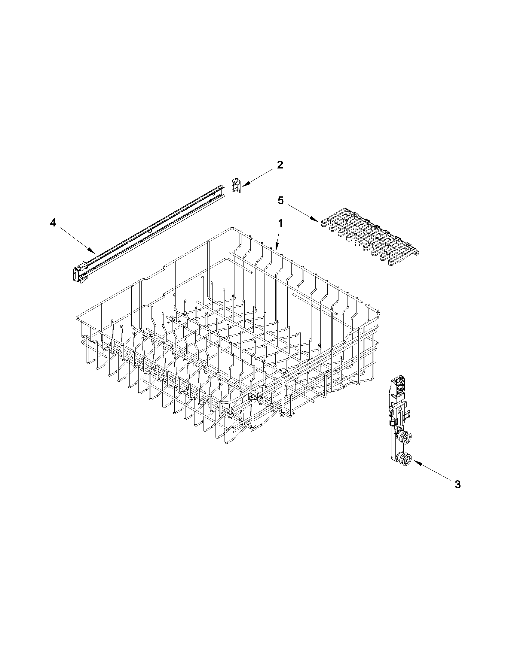 Upper rack and track parts