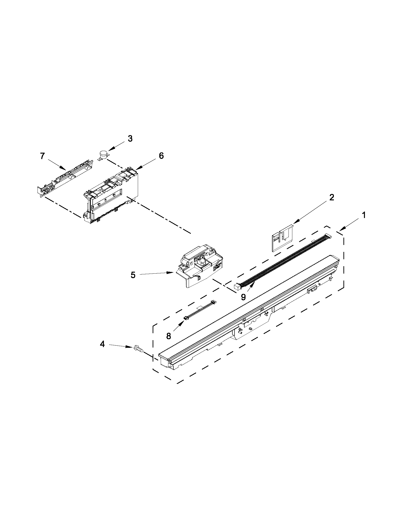 Control panel and latch parts