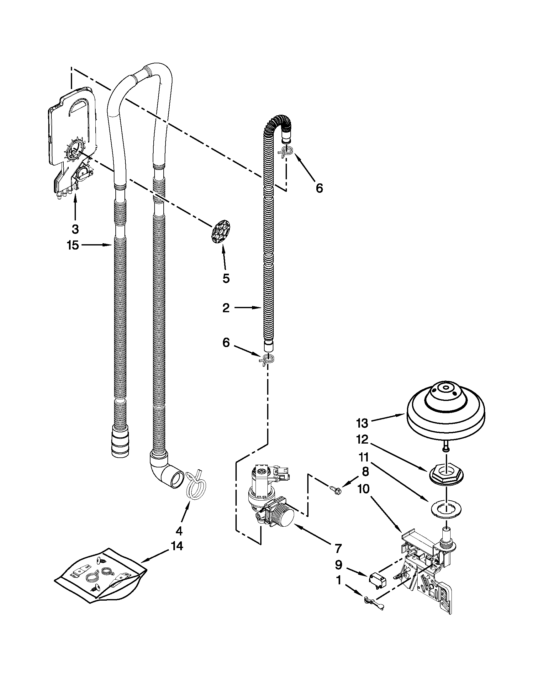 Fill, drain and overfill parts