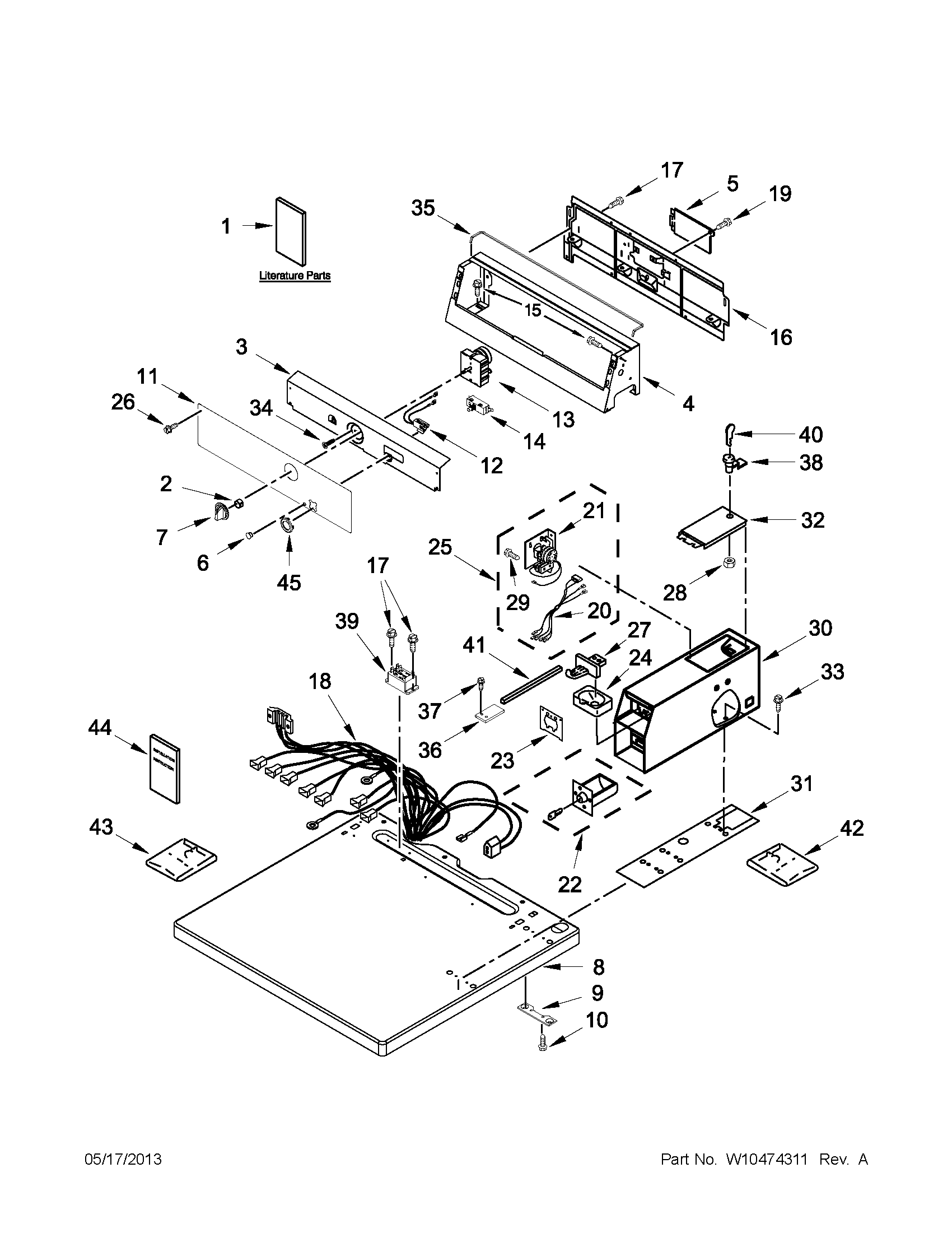 Top and console parts
