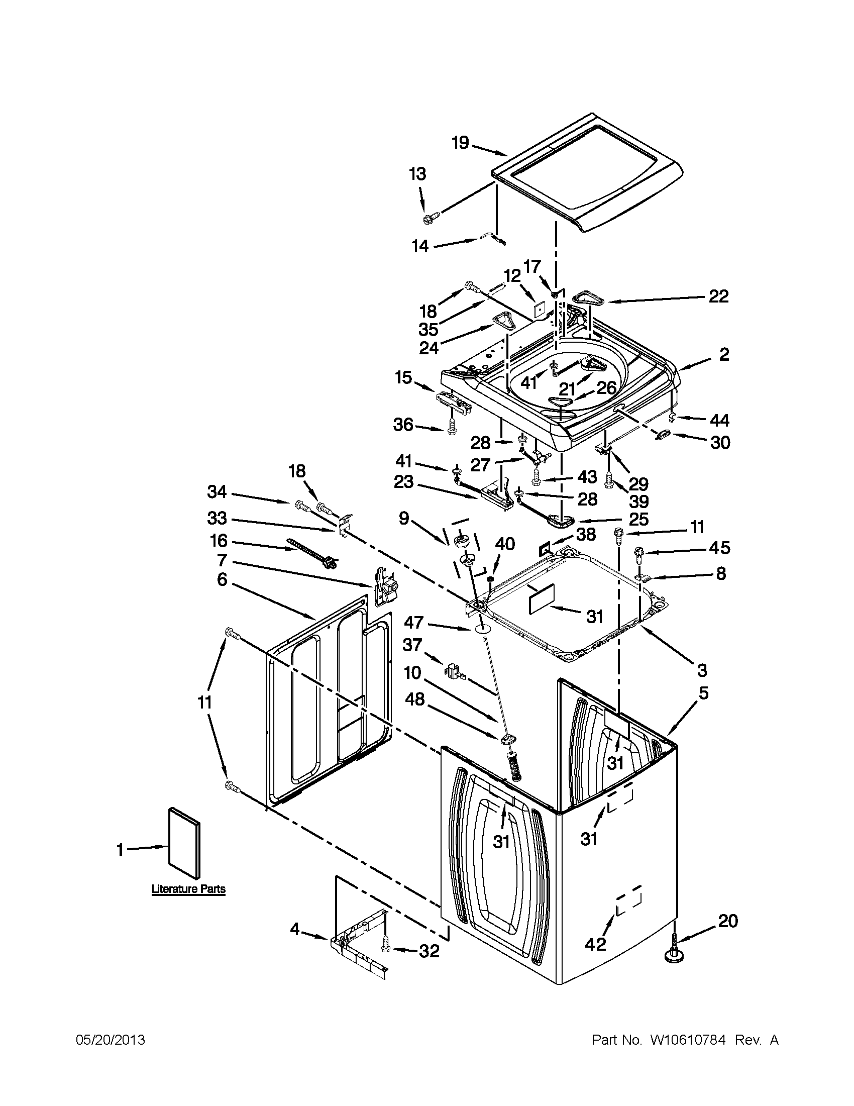 TOP AND CABINET PARTS