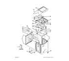 Whirlpool WTW8500BC0 top and cabinet parts diagram