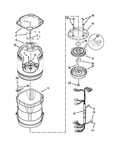 Motor, basket and tub parts