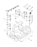 Burner box, gas valves and switches parts
