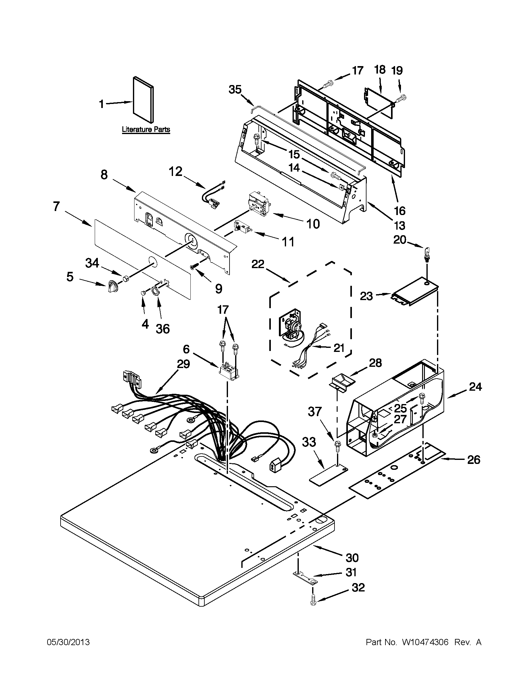 Top and console parts