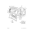 Maytag MLE24PDAGW2 lower cabinet and front panel parts diagram