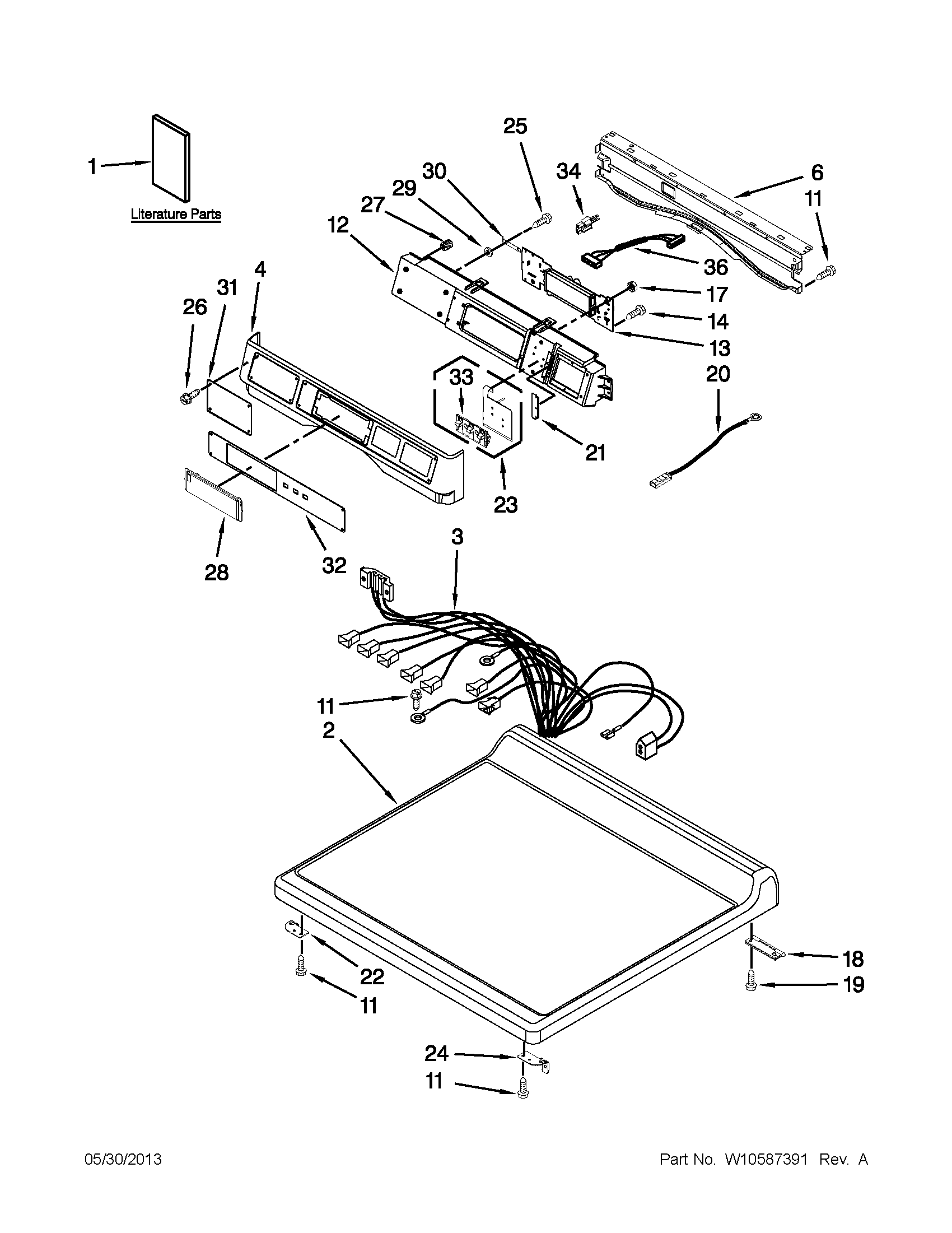Top and console parts