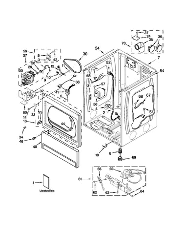 Lower cabinet and front panel parts