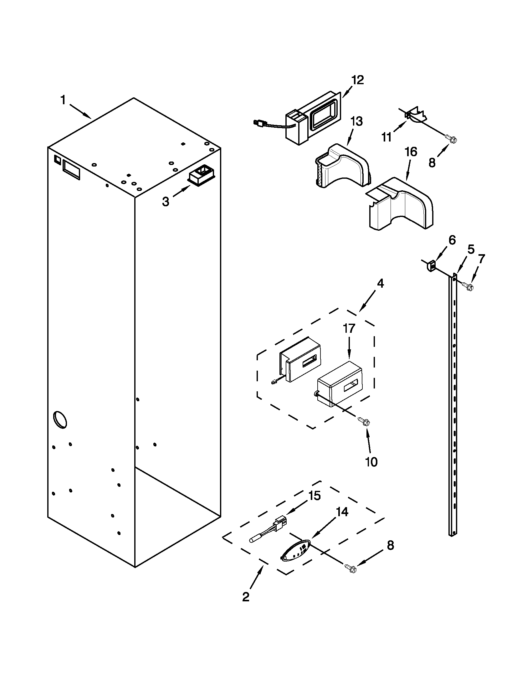 Refrigerator liner parts