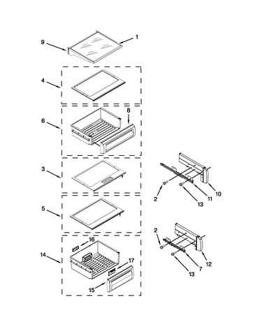 Refrigerator shelf parts