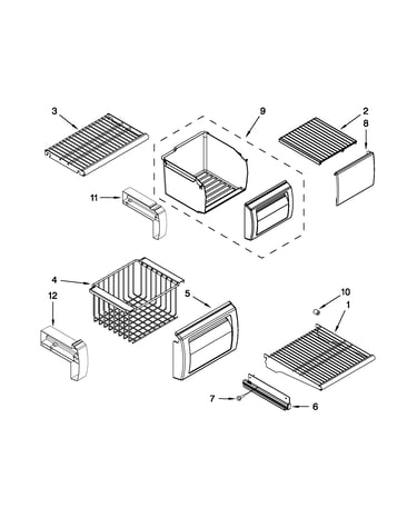Freezer shelf parts