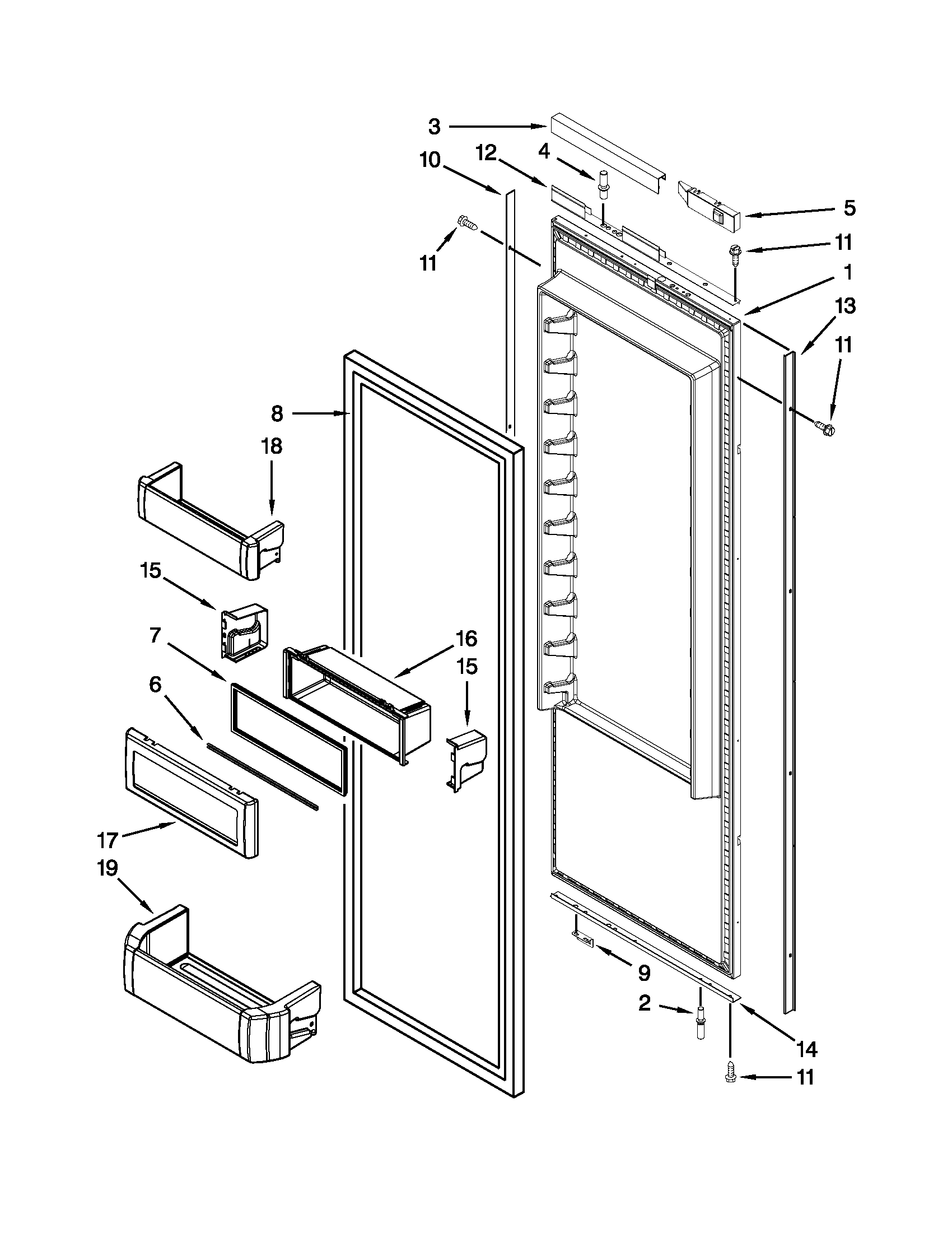 Refrigerator door parts