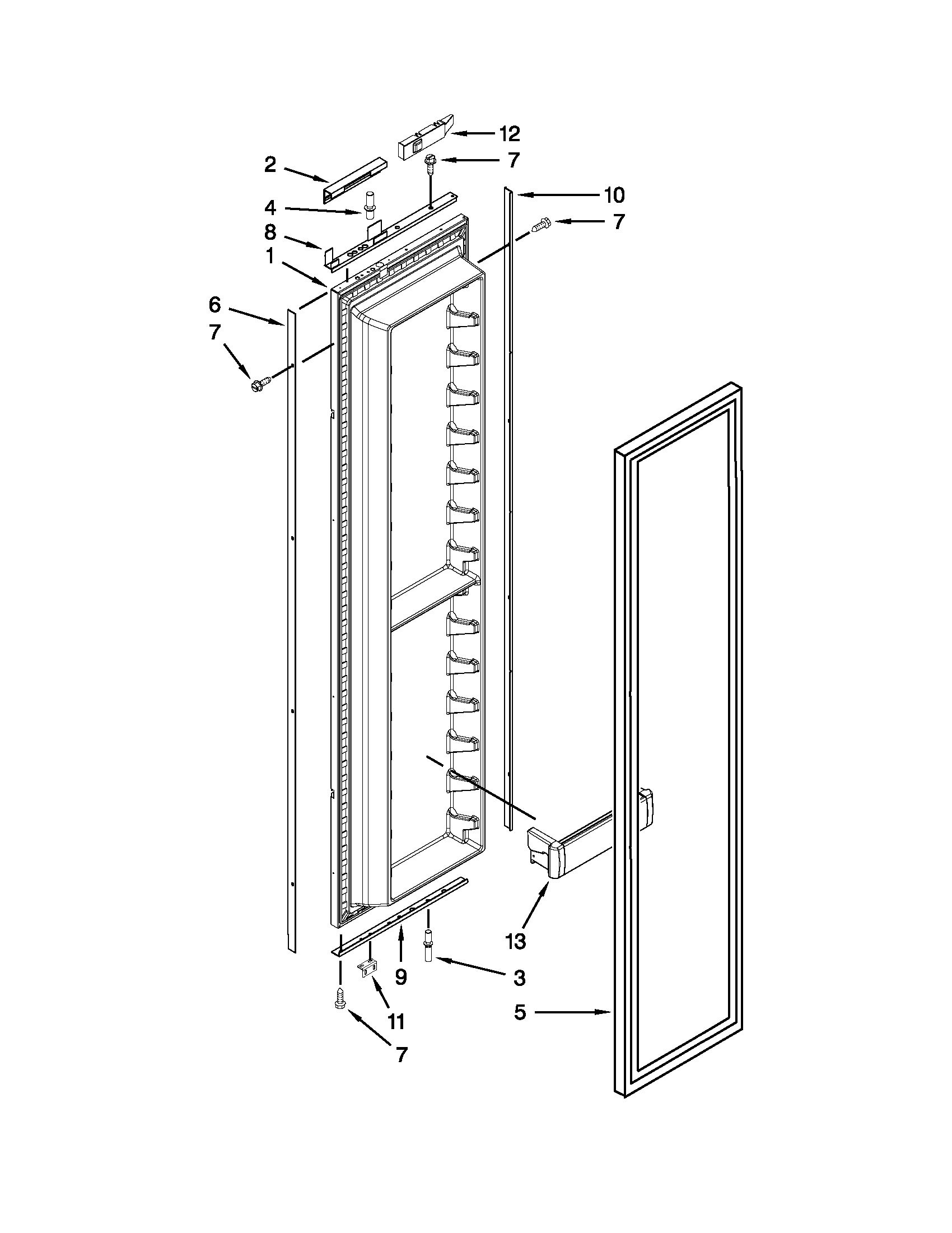 Freezer door parts