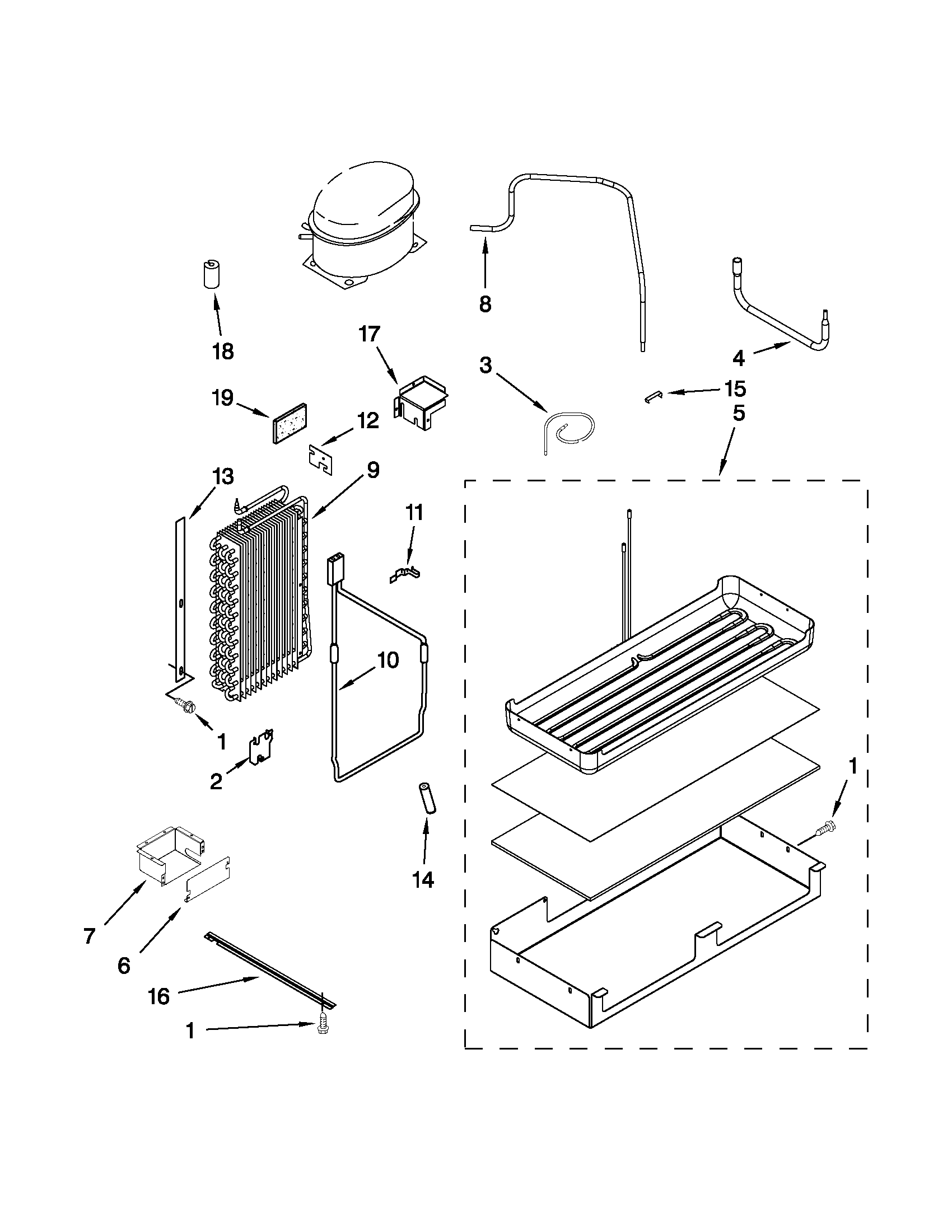 LOWER UNIT AND TUBE PARTS