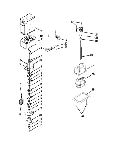 Motor and ice container parts