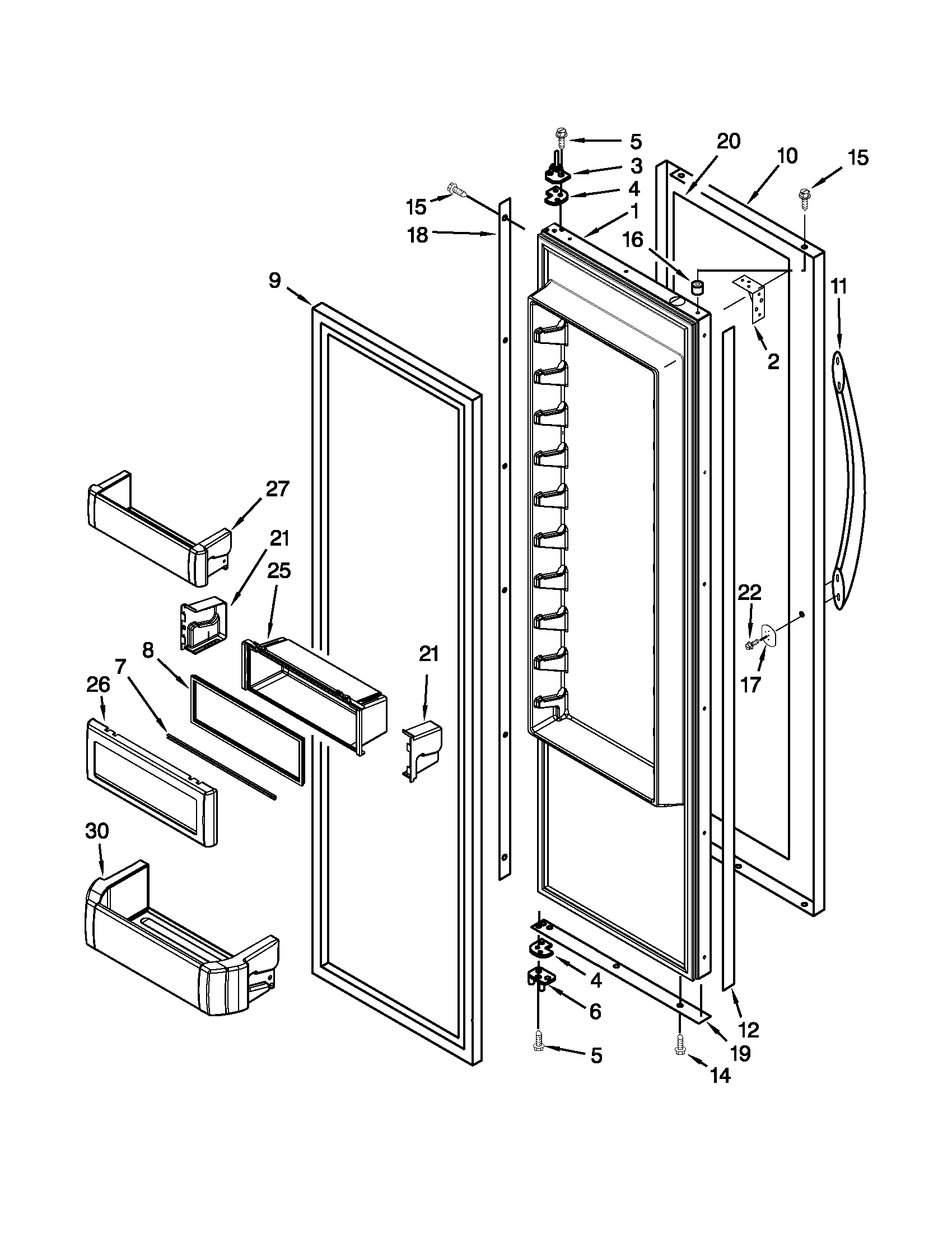 Refrigerator door parts