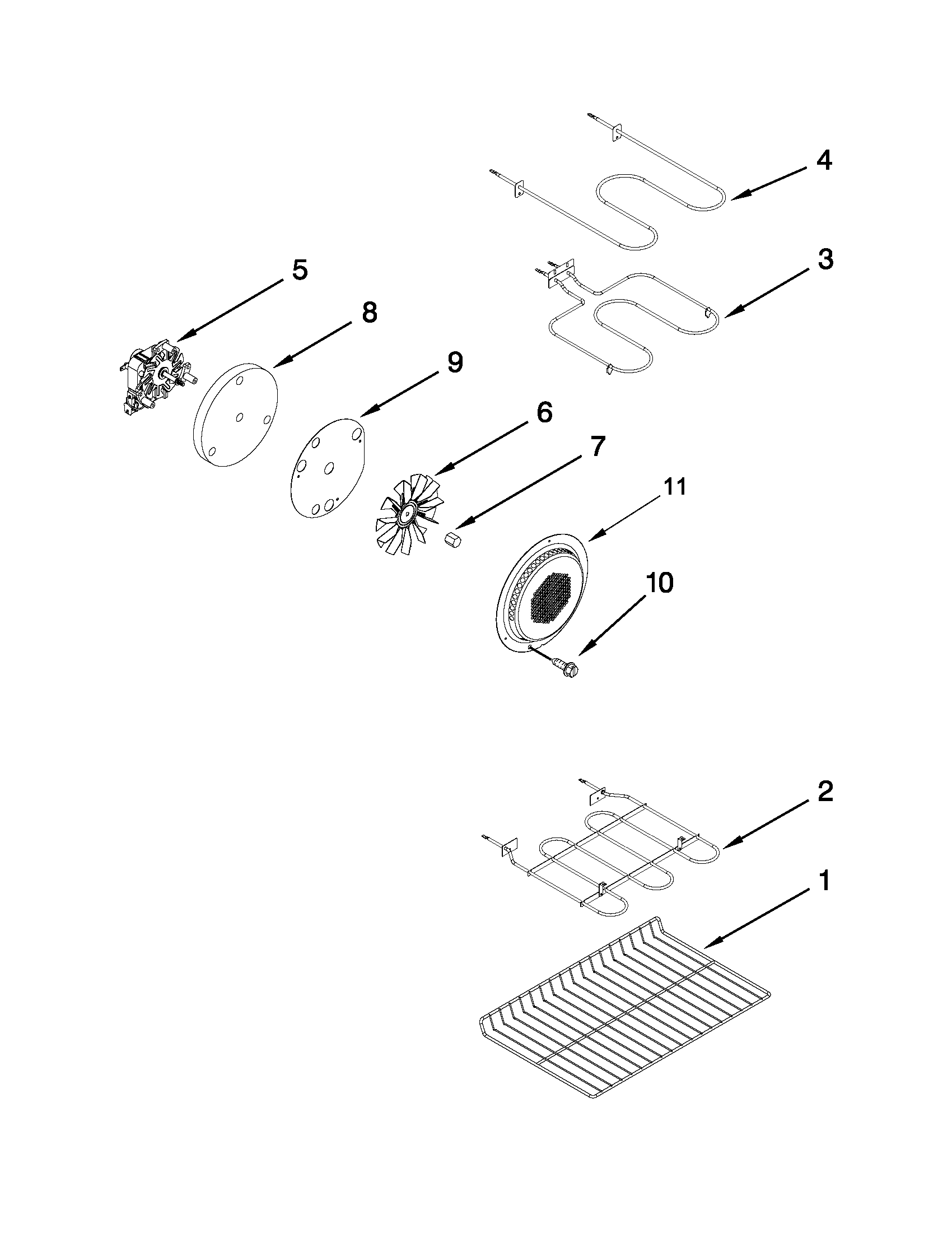 Internal oven parts