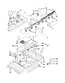 Burner box, gas valves and switches parts