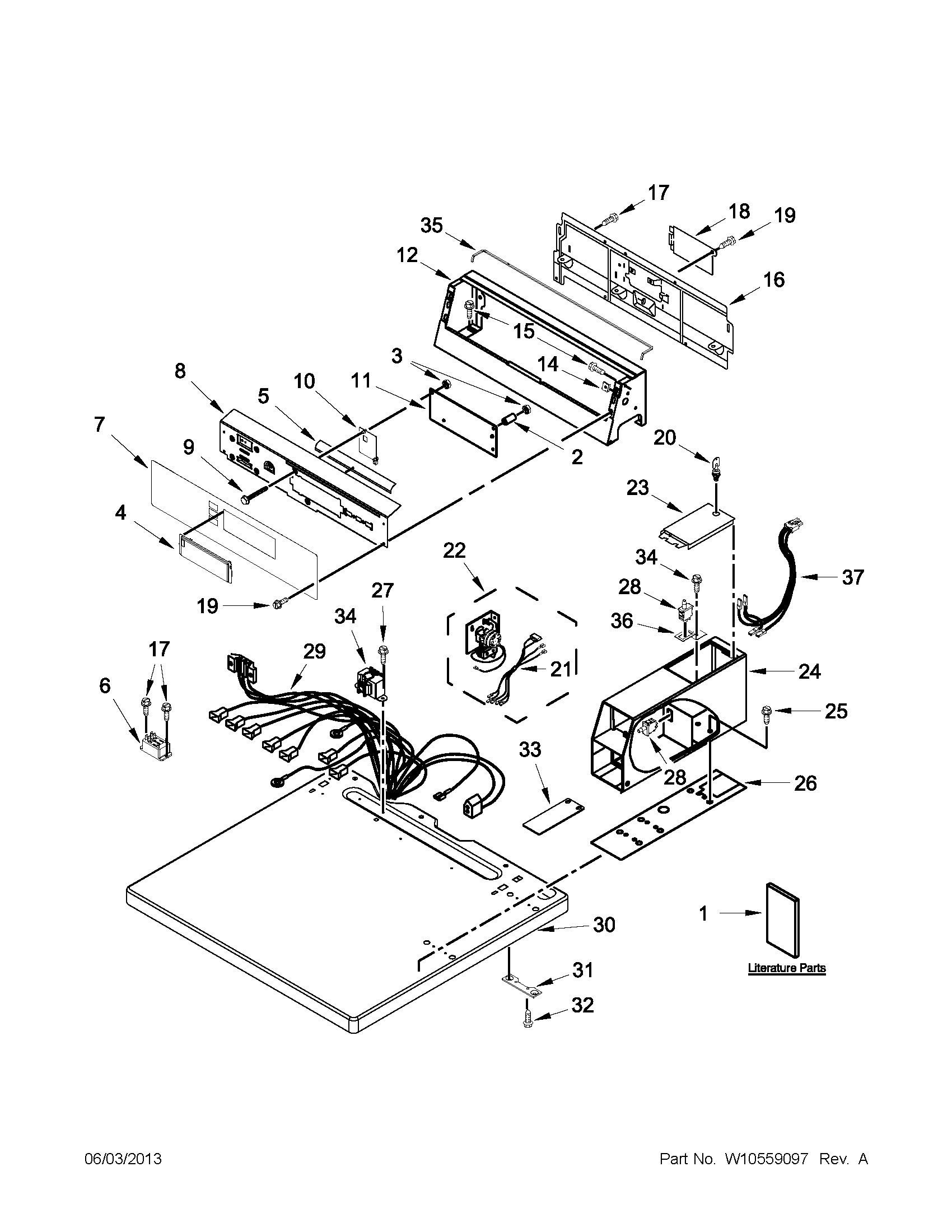 Top and console parts