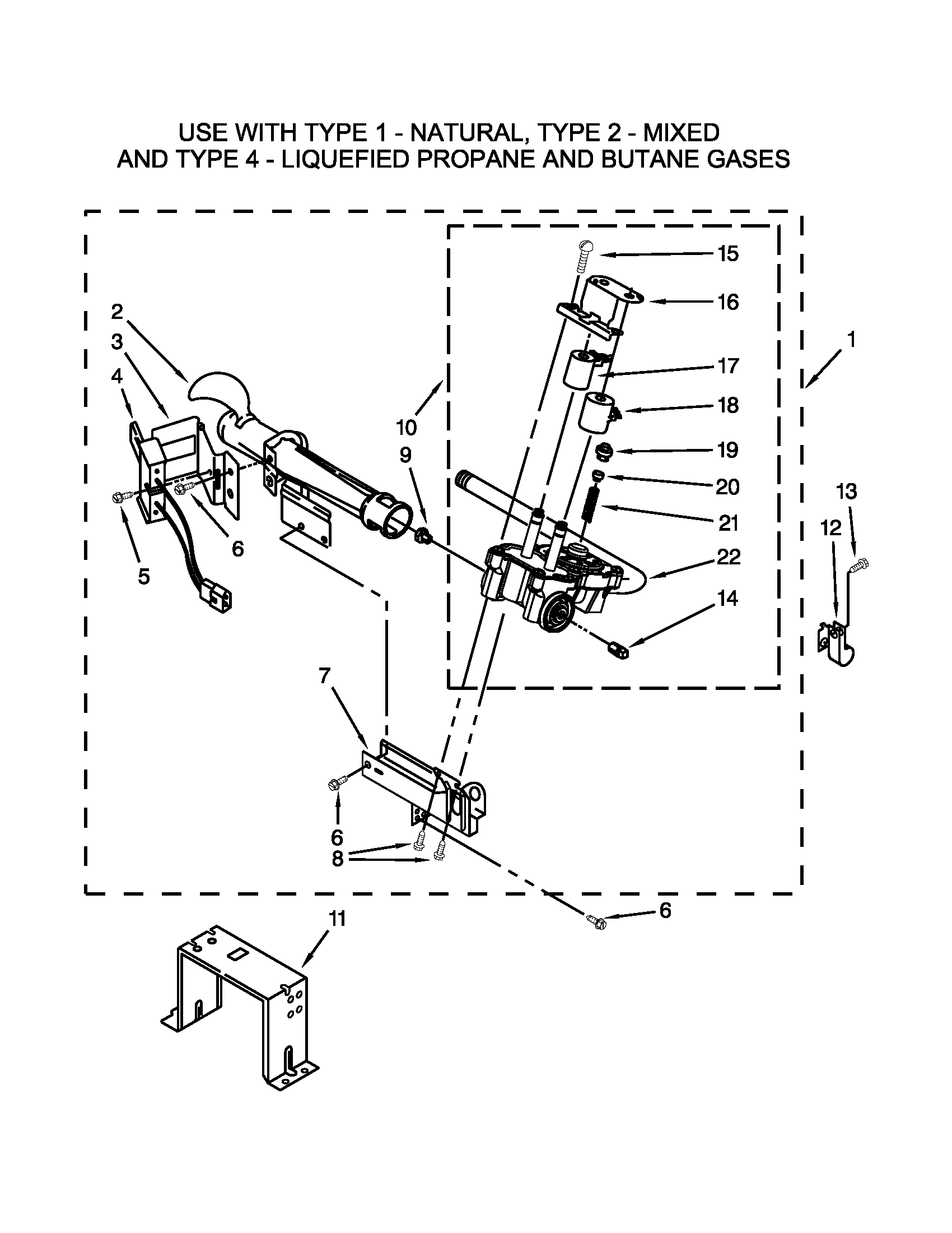 W10096909 BURNER ASSEMBLY PARTS