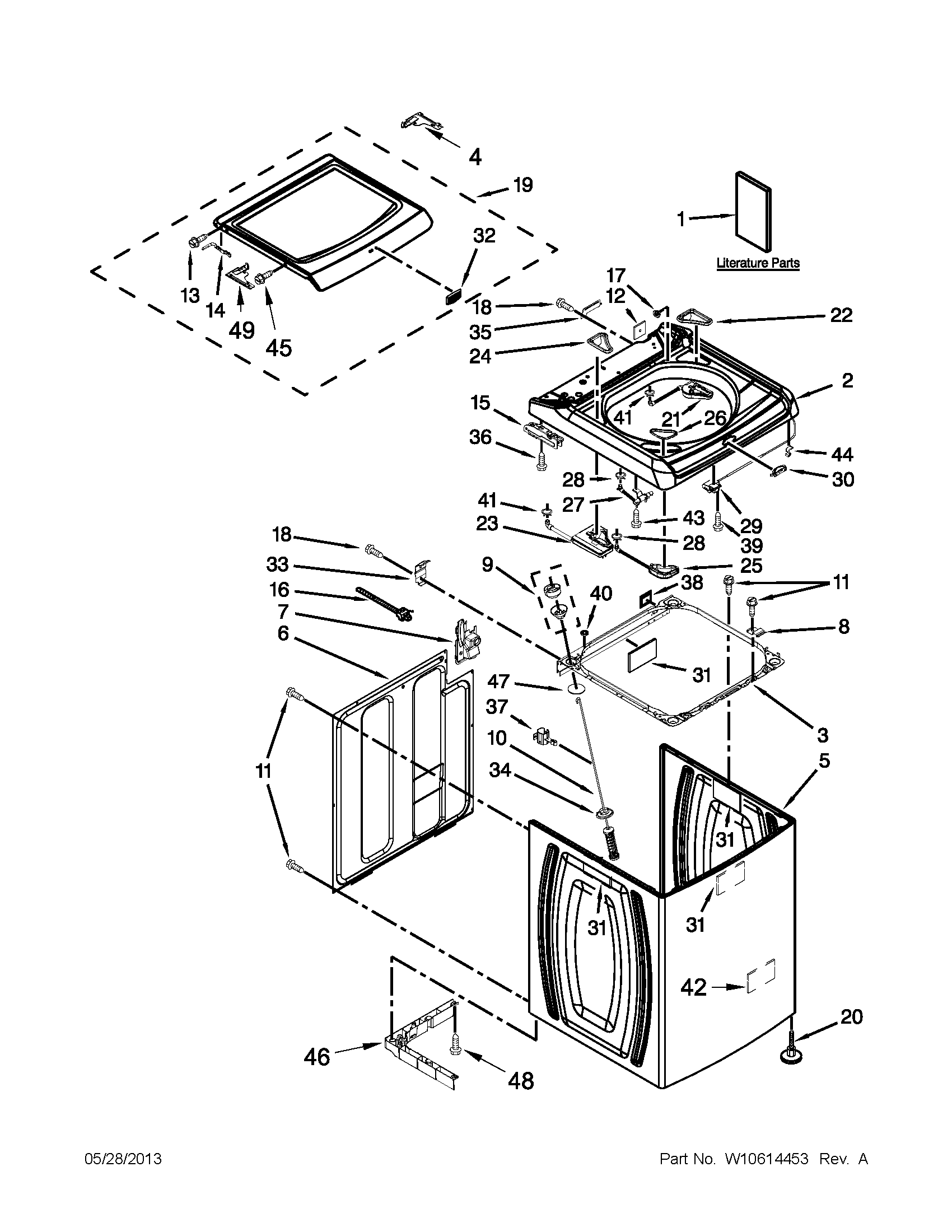 Top and cabinet parts