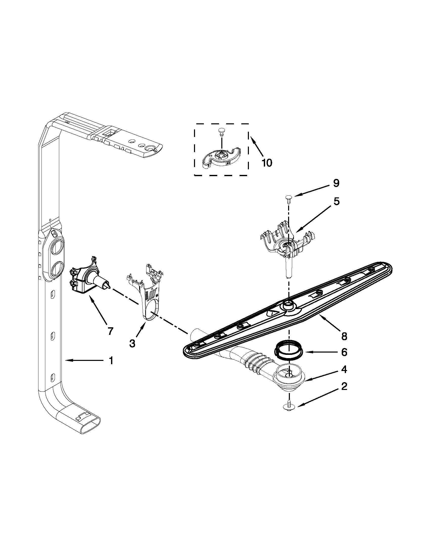 UPPER WASH AND RINSE PARTS