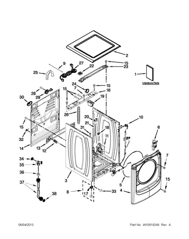 Top and cabinet parts