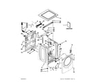 Whirlpool WFW97HEXL1 top and cabinet parts diagram