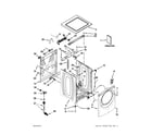 Whirlpool 7MWFW94HEBU0 top and cabinet parts diagram