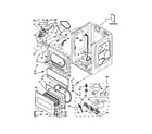 Maytag MLG24PDAXW3 lower cabinet and front panel parts diagram