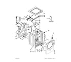 Whirlpool WFW97HEXR0 top and cabinet parts diagram
