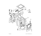Whirlpool WFW94HEXL1 top and cabinet parts diagram