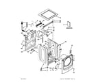 Whirlpool WFW95HEXW1 top and cabinet parts diagram