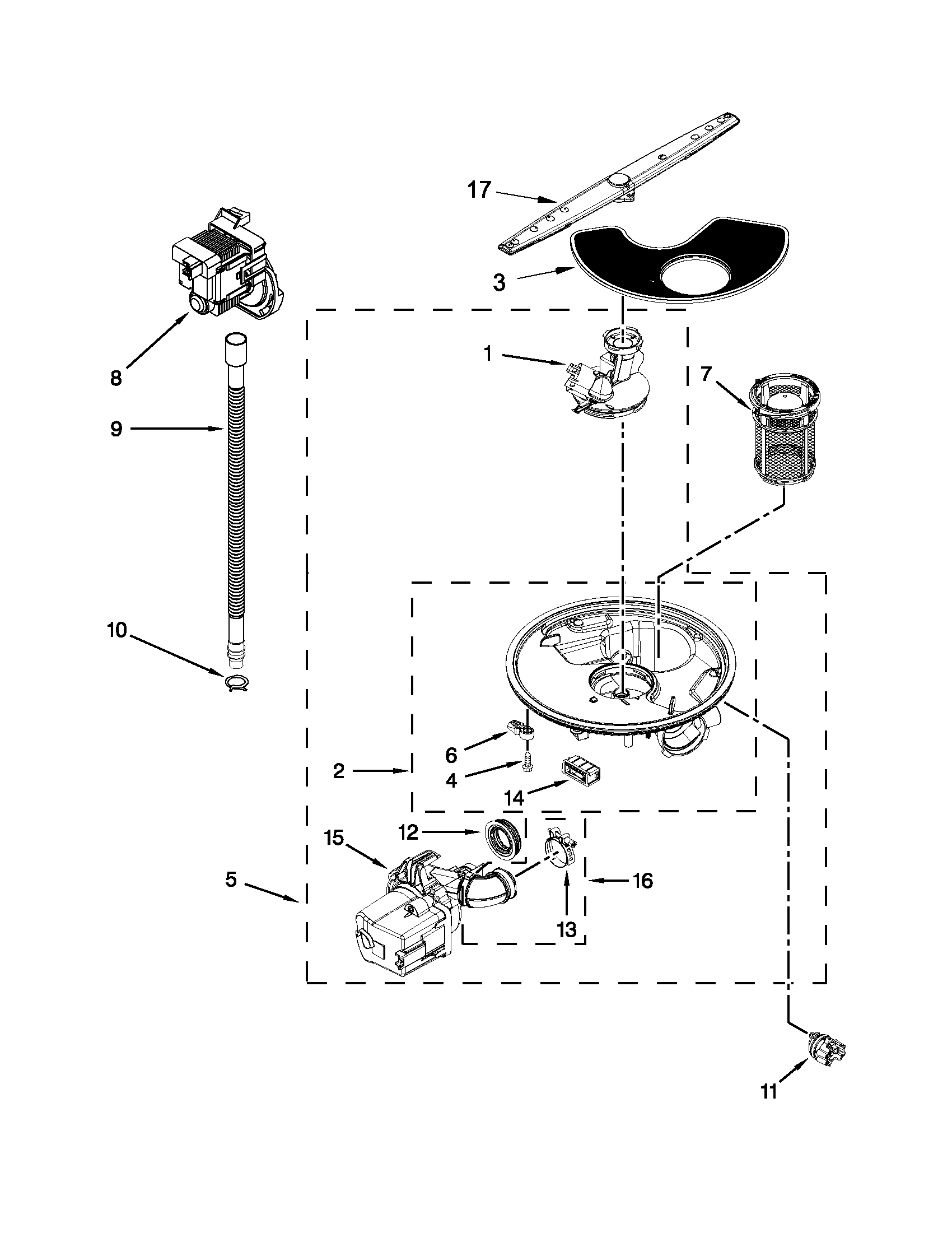 PUMP, WASHARM AND MOTOR PARTS