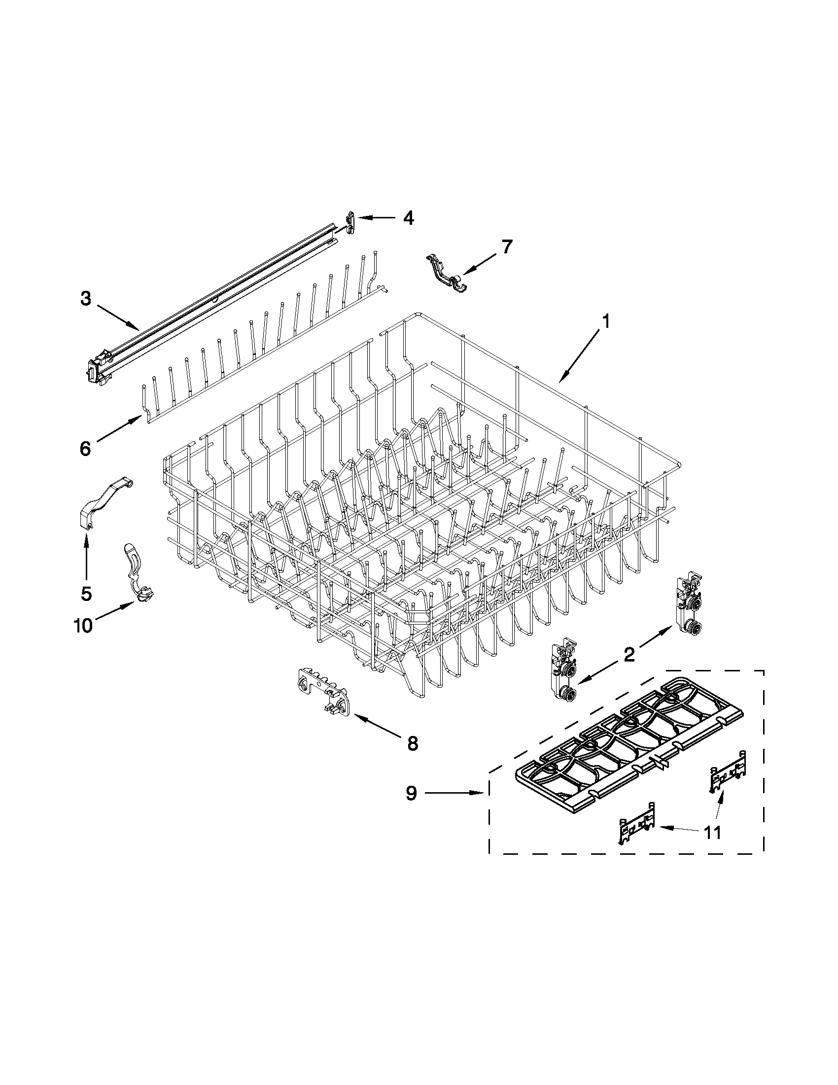 UPPER RACK AND TRACK PARTS