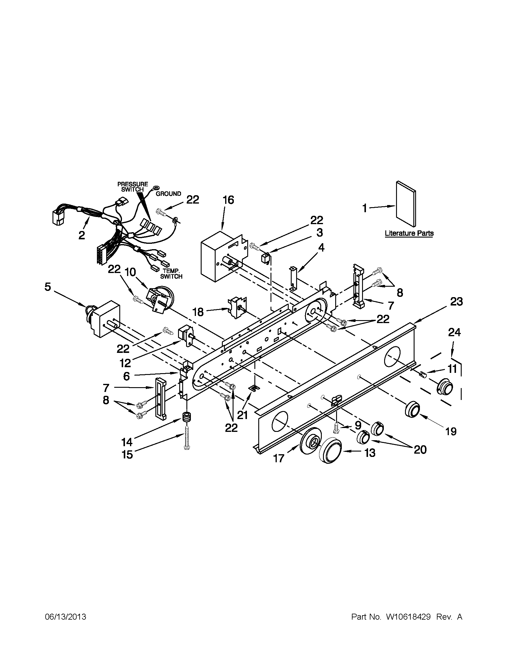 Washer / dryer control panel parts